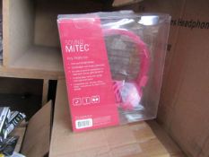 5x Sound MiTEC headphones, new and packaged.