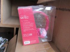 5x Sound MiTEC headphones, new and packaged.