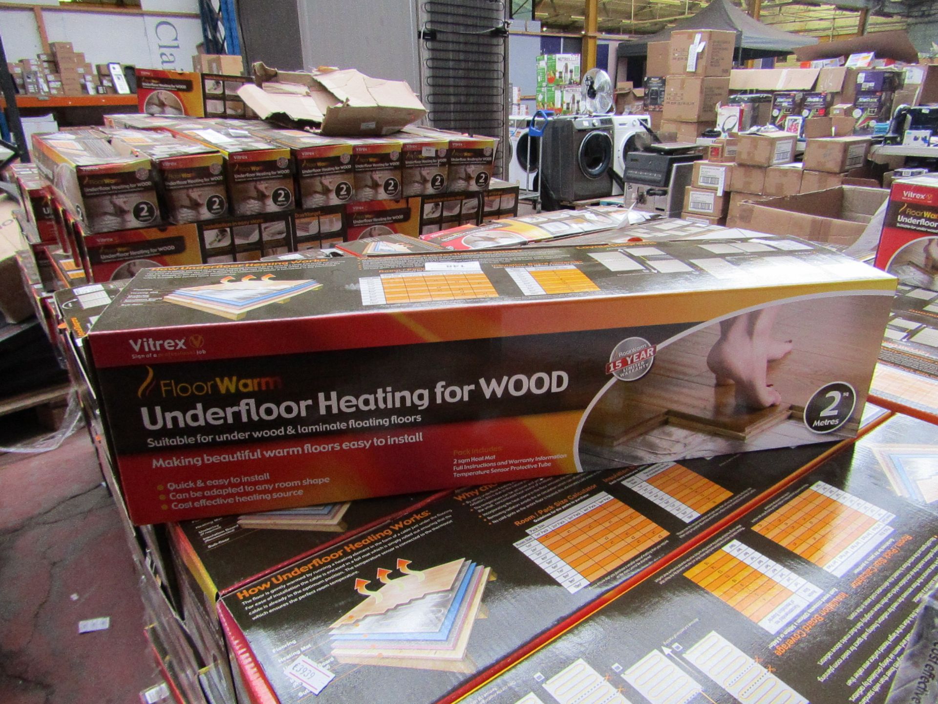 5x Vitrex Floor Warm 2m2 underfloor heating for wood, new and boxed.