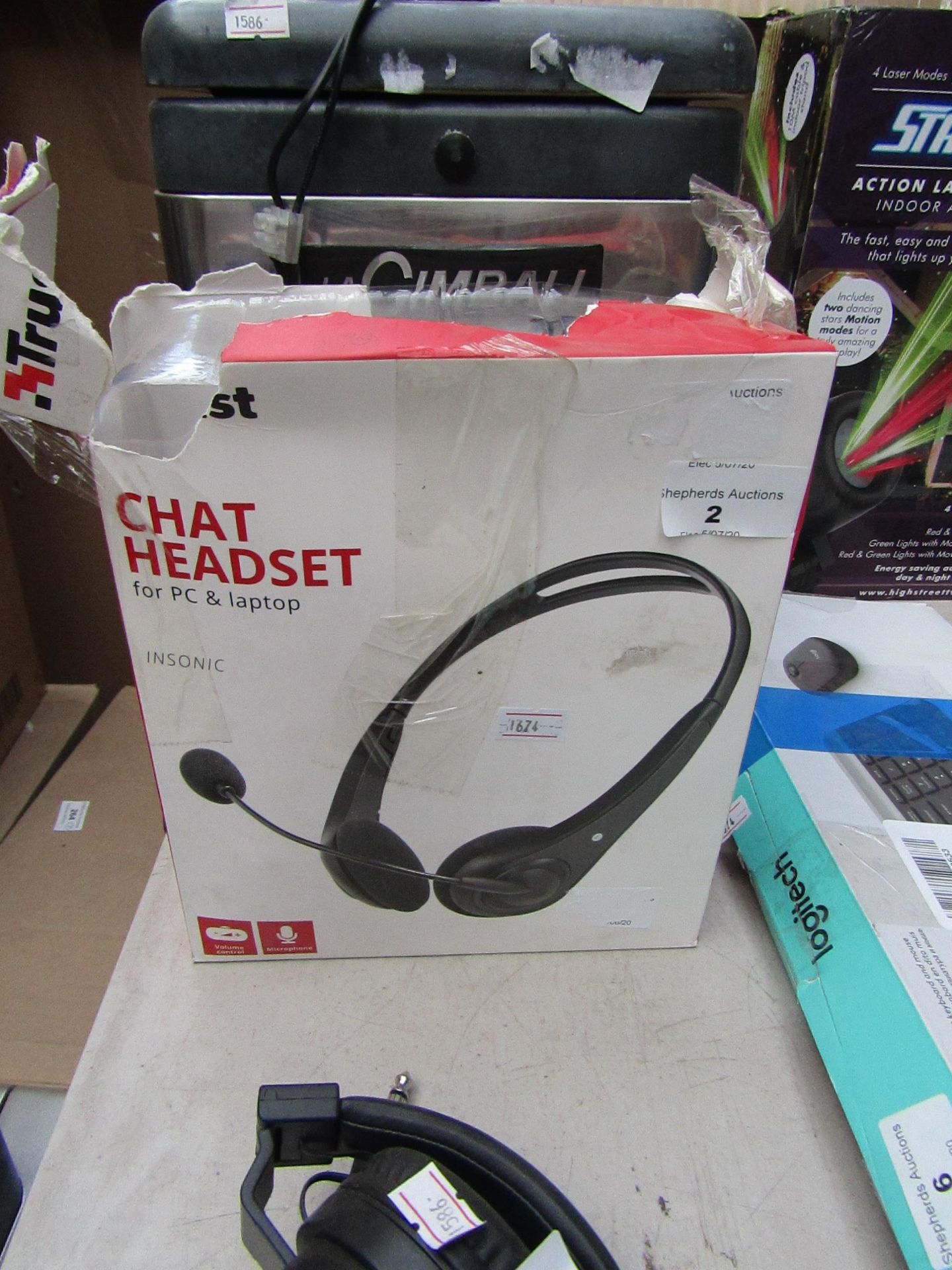 Trust chat headset, unchecked and boxed.