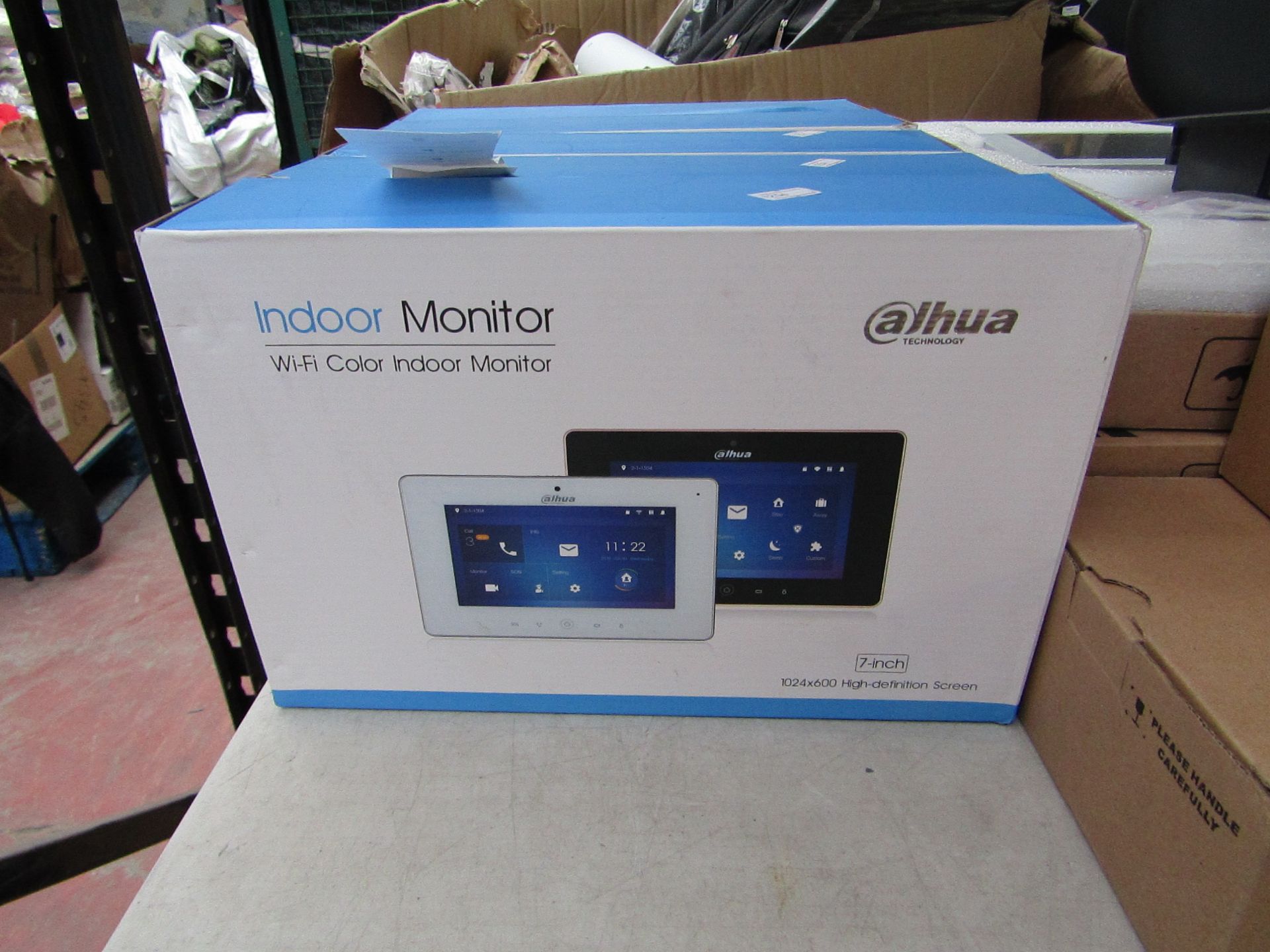 Dahua 1024 x 600 7" WiFi colour indoor monitor, compatible with wireless or wired network cameras