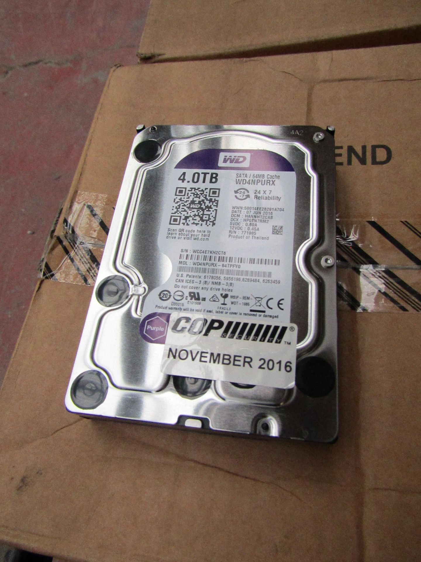 Western Digital 6TB hard drive, tested working.