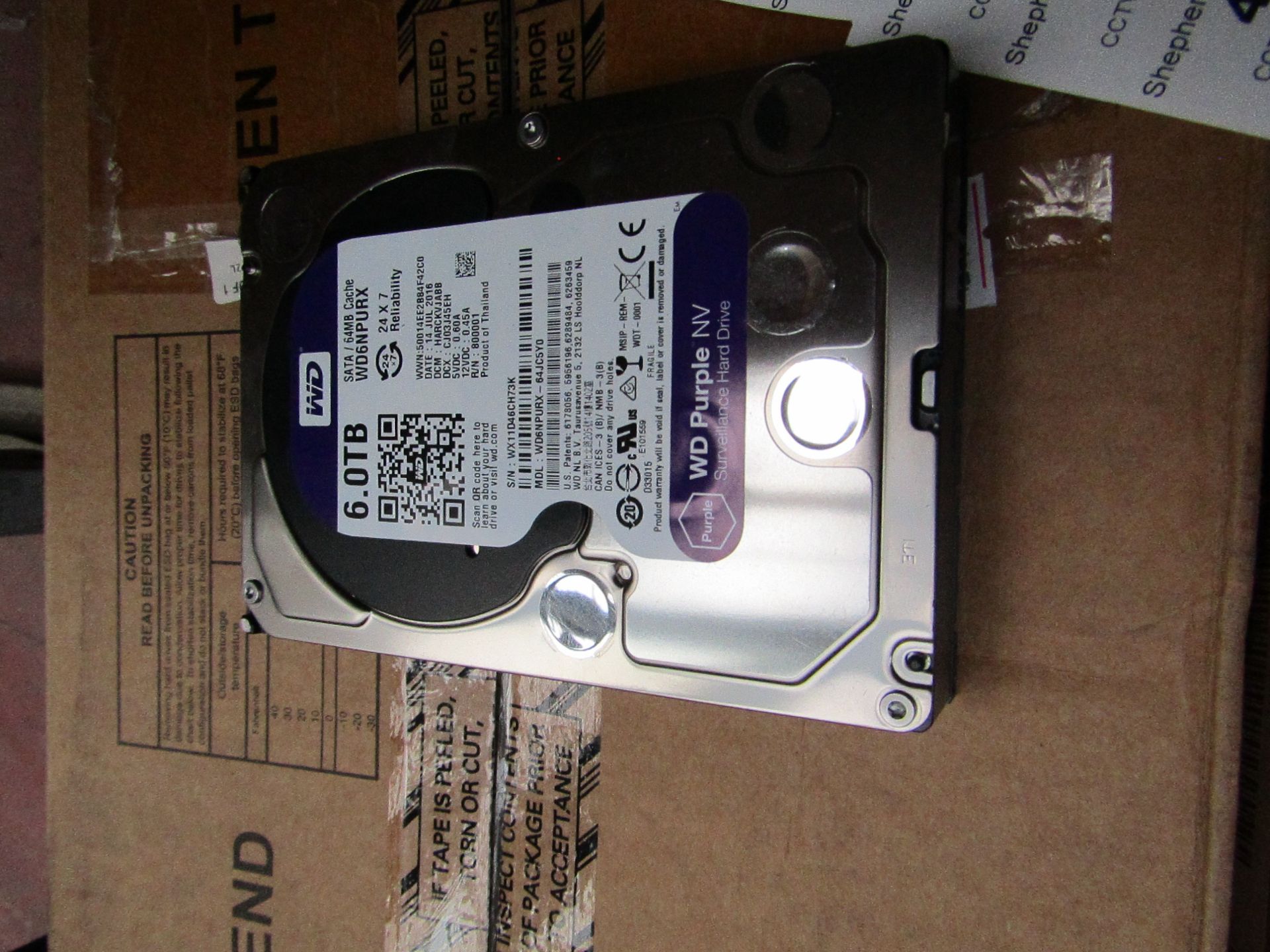 Western Digital 6TB hard drive, tested working.