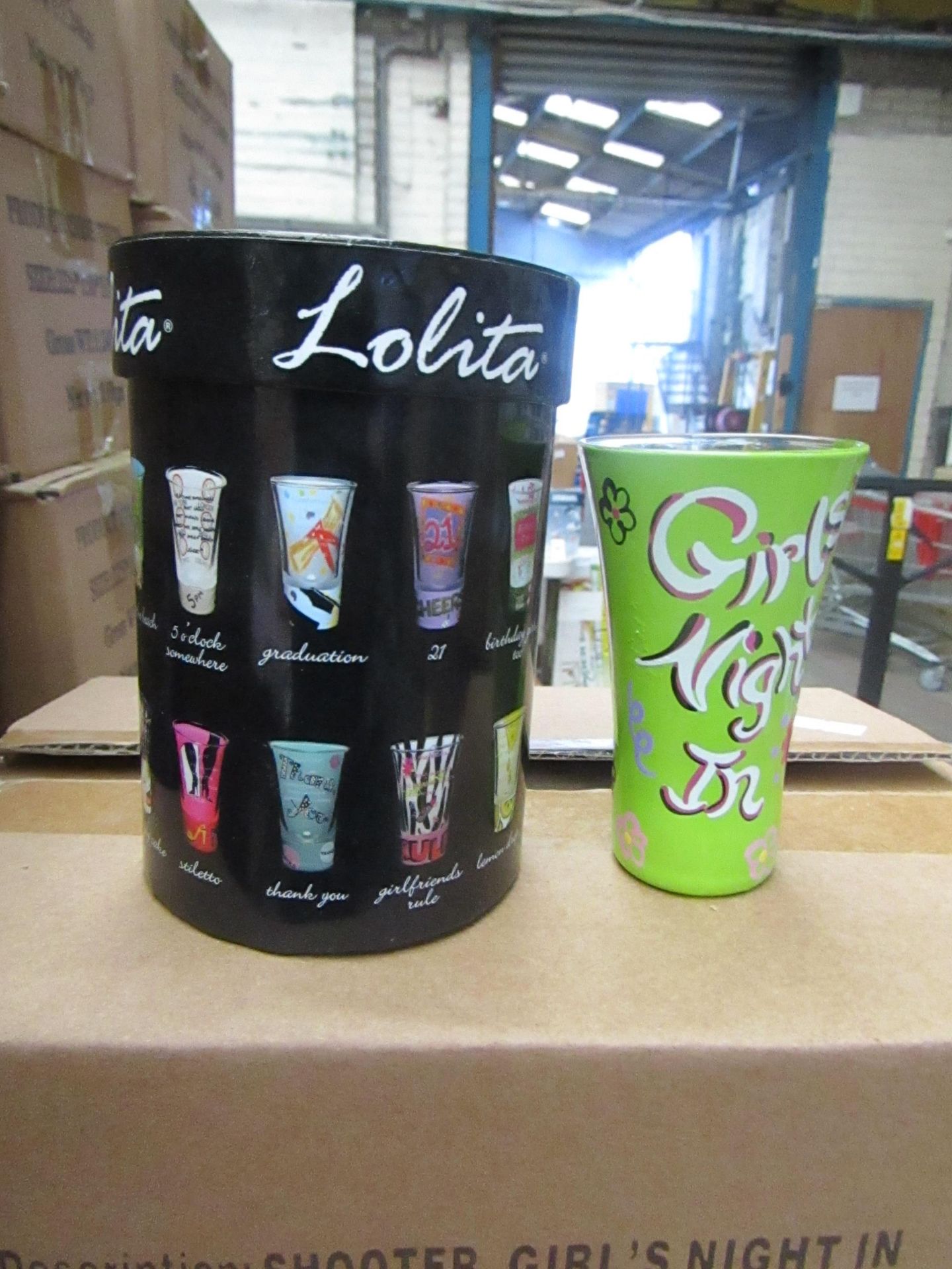 6 x Lolita 2oz Shot Glasses in Gift Box new