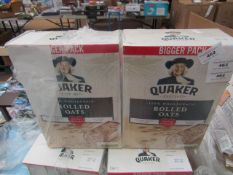 2 x 1.5kg Quaker Wholegrain Rolled Oats. BB 06/03/21