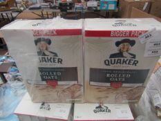 2 x 1.5kg Quaker Wholegrain Rolled Oats. BB 06/03/21