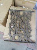 24x Die cut plaque, new and boxed.