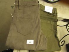 2 x Brave Soul Ladies Khaki Jeans size 8 new with tags