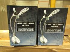 5 x USB LED Light & Fans. New & Boxed