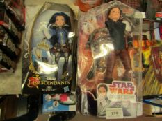 2 x Dolls being Star Wars Padme Amdala & Evie Decendants new (packaging damaged)