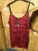 Top Shop Crushed Velvet Dress size 8 new with tag