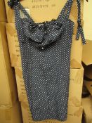 Love & Other Things Navy & White Dress size S new