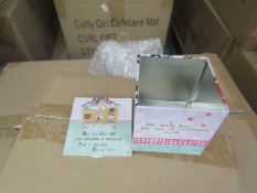 12x Curly Girl Metal Storage tins. New & Boxed