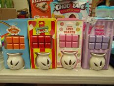 4 x Swizzles Wax Melt Kits with Parma Violets,Rainbow Drops,Drumstick Squashie & Love Hearts