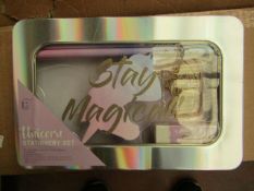 3 x Stay Magical Unicorn Stationary Sets in metal Tins. New