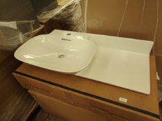 Kartell by Laufen INO 900mm 1TH basin with overflow and ceramic worktop, new and boxed.
