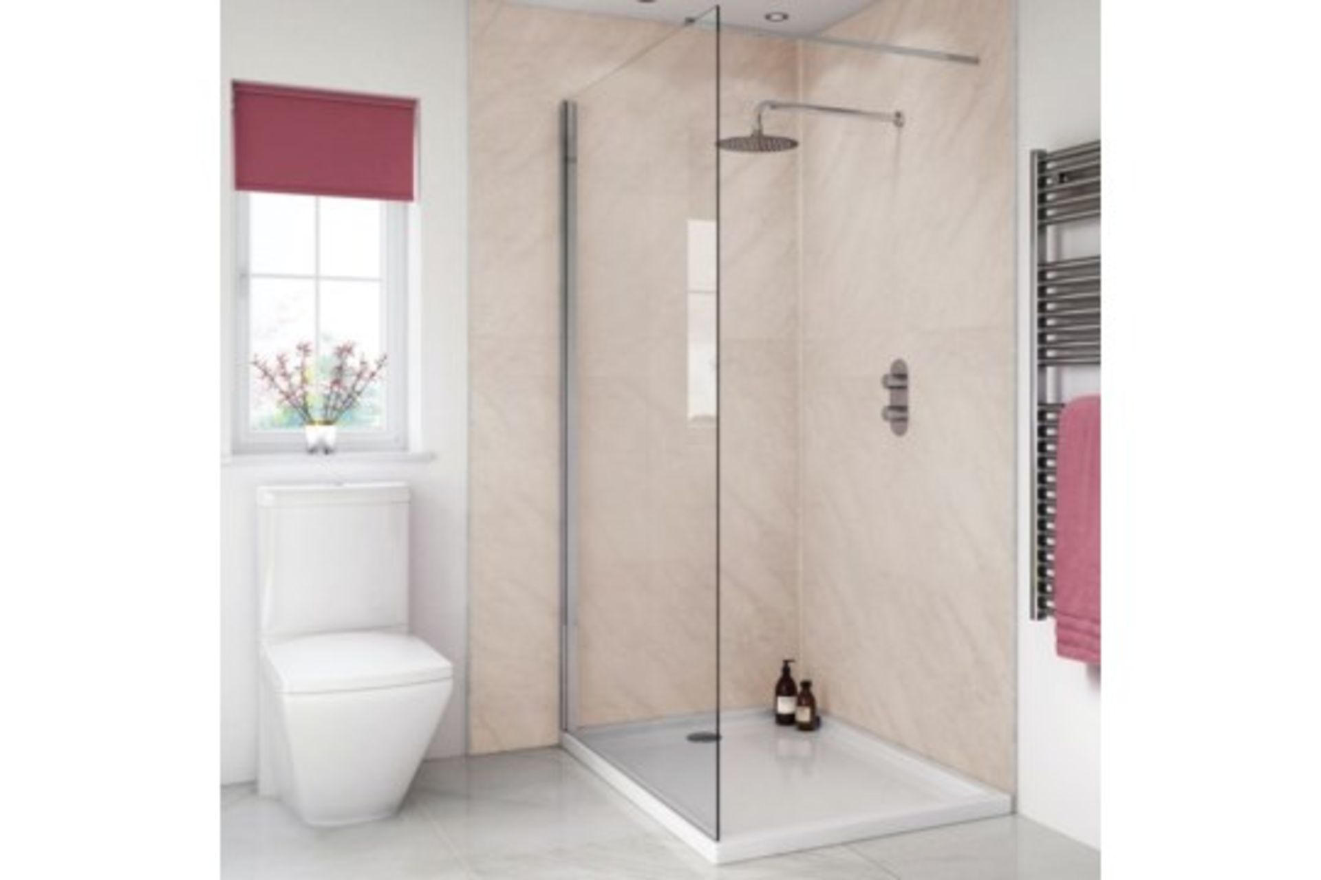 Splash Panel 2 sided shower wall kit in Marble Matt, new and boxed, the kit contains 2 1200x1200 top