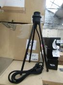 | 1X | VITA TRIPOD LAMP IN BLACK | UNTESTED BUT LOOKS UNUSED (NO GUARANTEE), BOXED | RRP £31.20 |