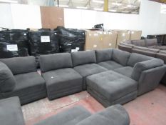 M Star 6 piece sectional sofa in charcoal, looks in good condtion but could do with a dusting down
