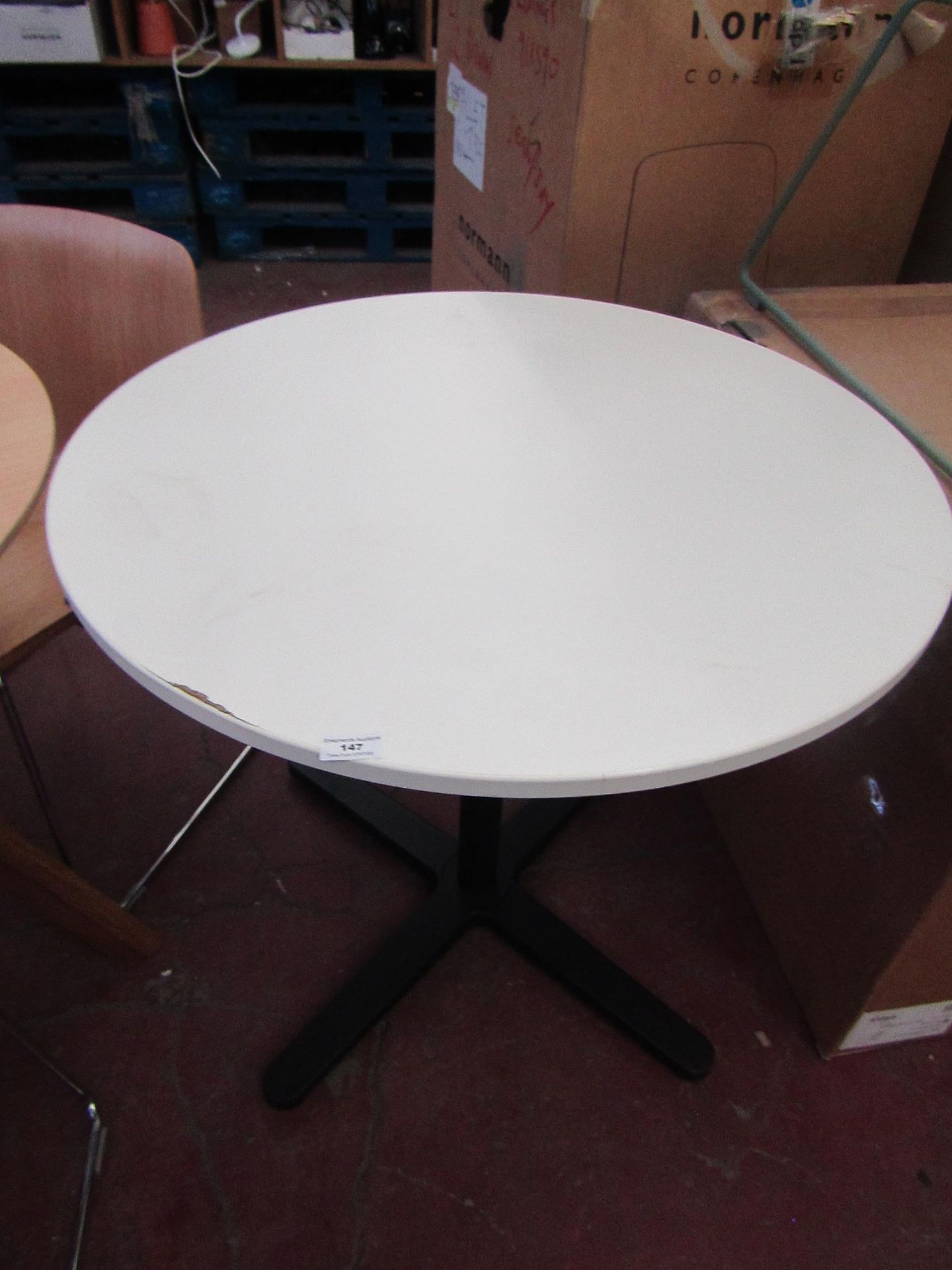 | 1X | VITRA ROUND DINING TABLE | HAS SMALL DAMAGE AROUD THE RIM (NO GUARANTEE) | RRP - |