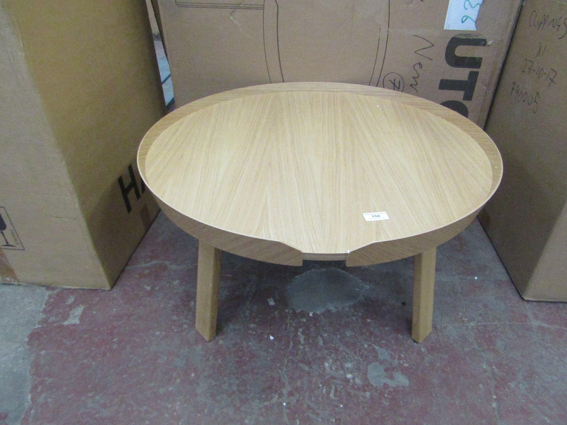 | 1X | MUUTO LARGE ROUND OAK TABLE | LOOKS UNUSED (NO GUARANTEE), BOXED | RRP £623.00 |