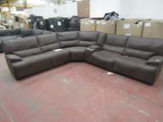 Kuka Sectional electric reclining corner sofa with storage arm rest with charging ports inside,
