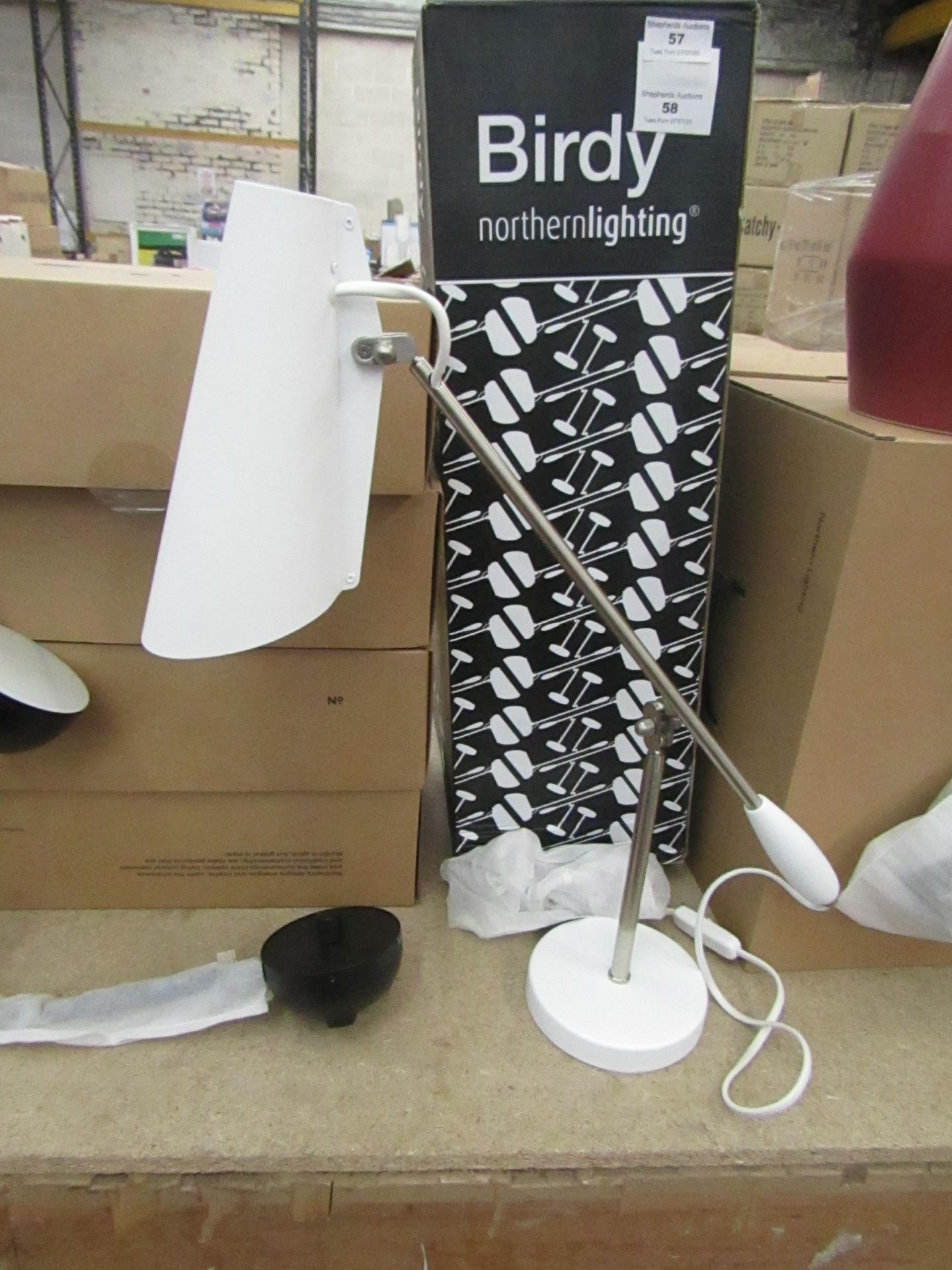 | 1X | NORTHEN LIGHTING BIRDY TABLE IN WHITE | UNTESTED AND UNCHECKED (NO GUARANTEE), BOXED | RRP £