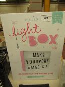 2x Light Box battery operated message boards, unchecked and boxed