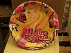 24x  Packs of 6 Barbie 23cm Paper Plates. Ideal for kids parties. New & Boxed