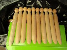 2 x bags of 10 sets per bags of 10 Wooden Washing Pegs new