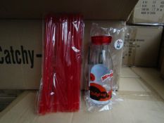 24 x Be Miraculous Lady Bug Milk Bottles with Straws. RRP £8 each New & Packaged