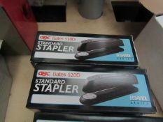 4 x GBC Bates 520D Standard Staplers. New & Boxed