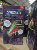 | 1X | STARTASTIC ACTION LASER PROJECTOR WITH 6 LASER MODES | NEW AND BOXED | SKU C5060191465304 |