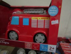Carousel drive and talk fire engine, new and boxed.