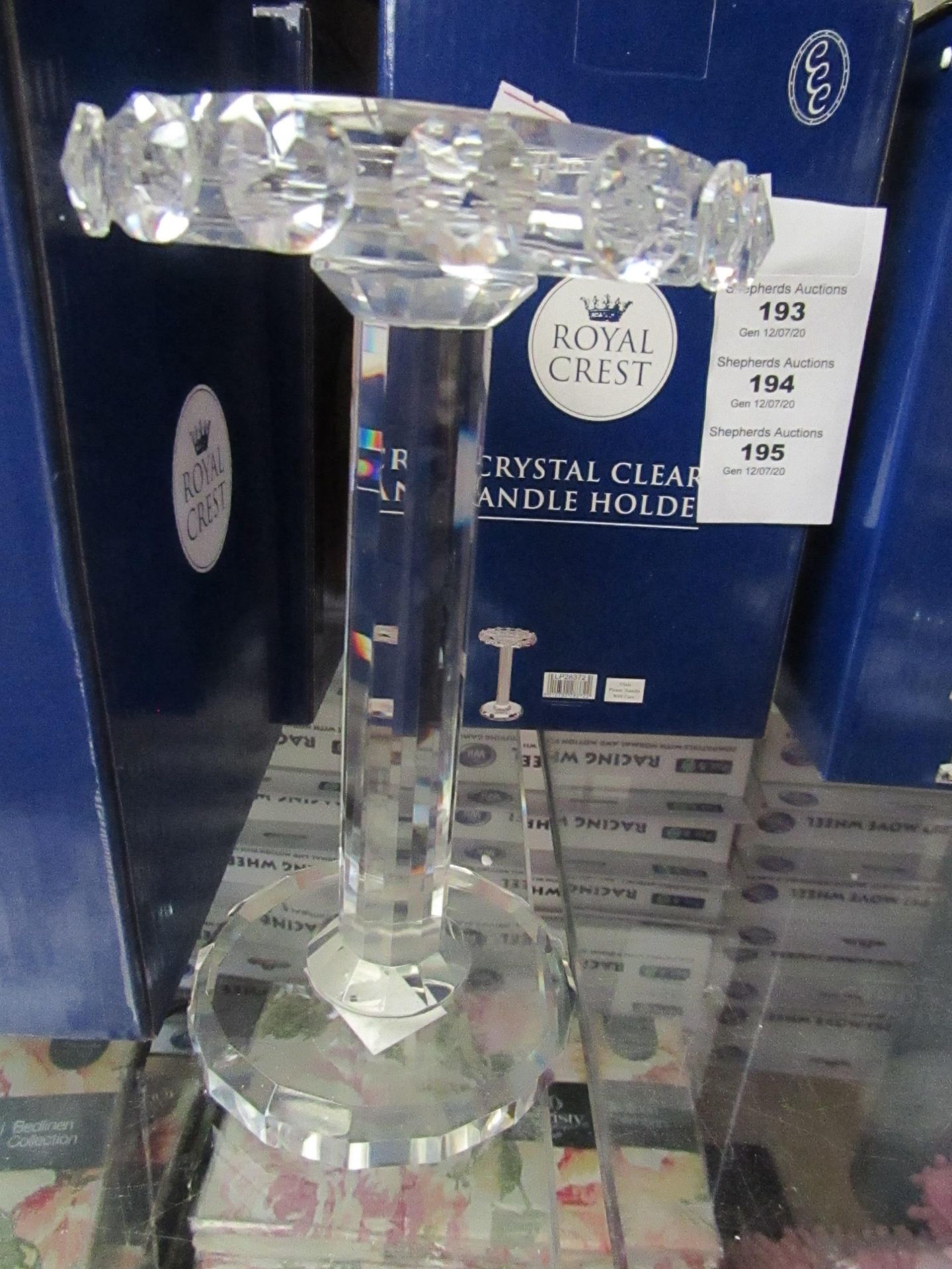 1 x Royal Crest Crystal Candle Holder  9" in height new & packaged - Image 2 of 2