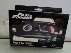 4x Fast and Furious frost and sun shield, new and boxed.
