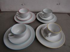 12 Piece set being; 4 tea cups, 4 tea plates and 4 biscuit plates. New and boxed.