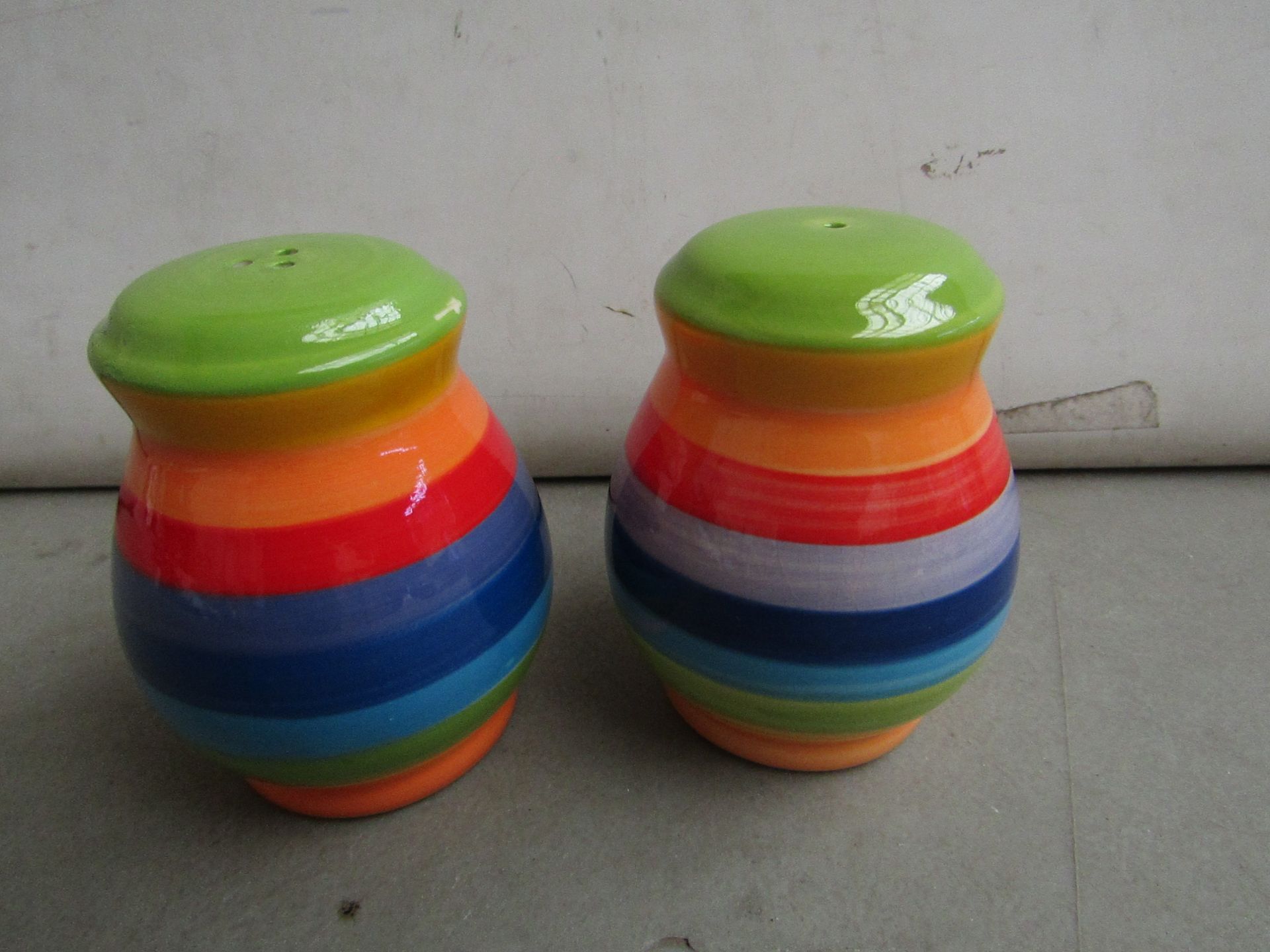 4x Sets of 2 salt and pepper shakers, new.