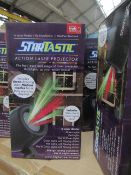 | 1X | STARTASTIC ACTION LASER PROJECTOR WITH 6 LASER MODES | NEW AND BOXED | SKU C5060191465304 |