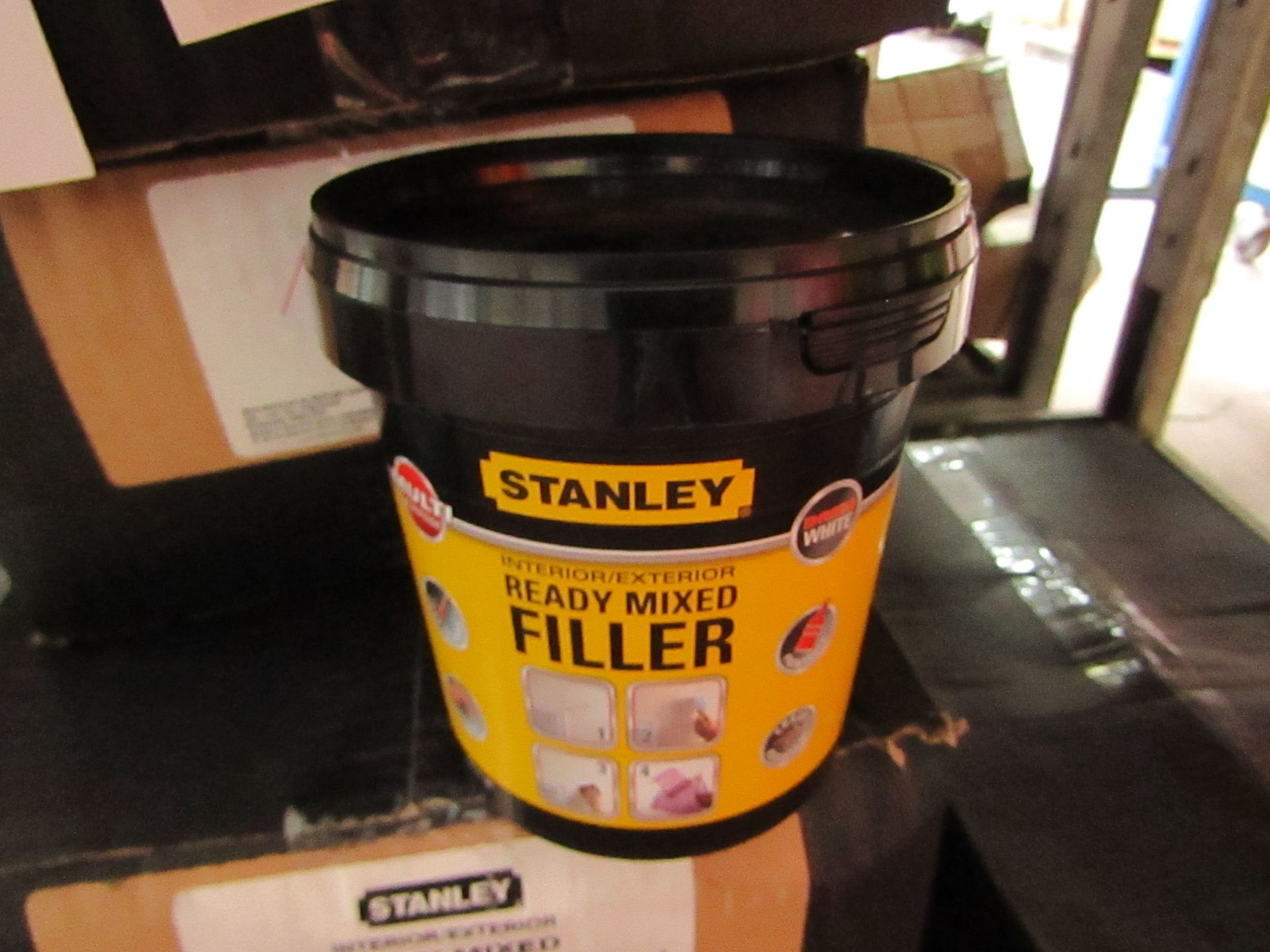 6x 1.2KG tubs of Stanley Multi Purpose ready Mixed Interor and Exterior filler, new