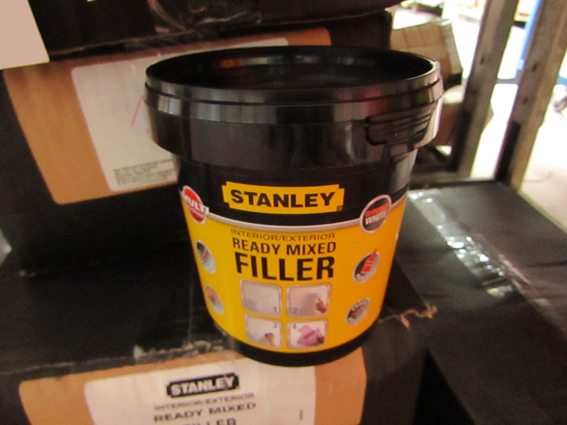 6x 1.2KG tubs of Stanley Multi Purpose ready Mixed Interor and Exterior filler, new