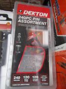 2x Dekton 240 piece pin assortment, new