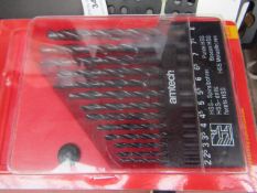1x packs of Amtech 13 piece high speed metal drill bits, new in carry case