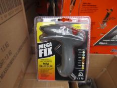 Mega Fix Professional Multi Purpose Mini Glue gun, new and blister packed with 2 glue sticks