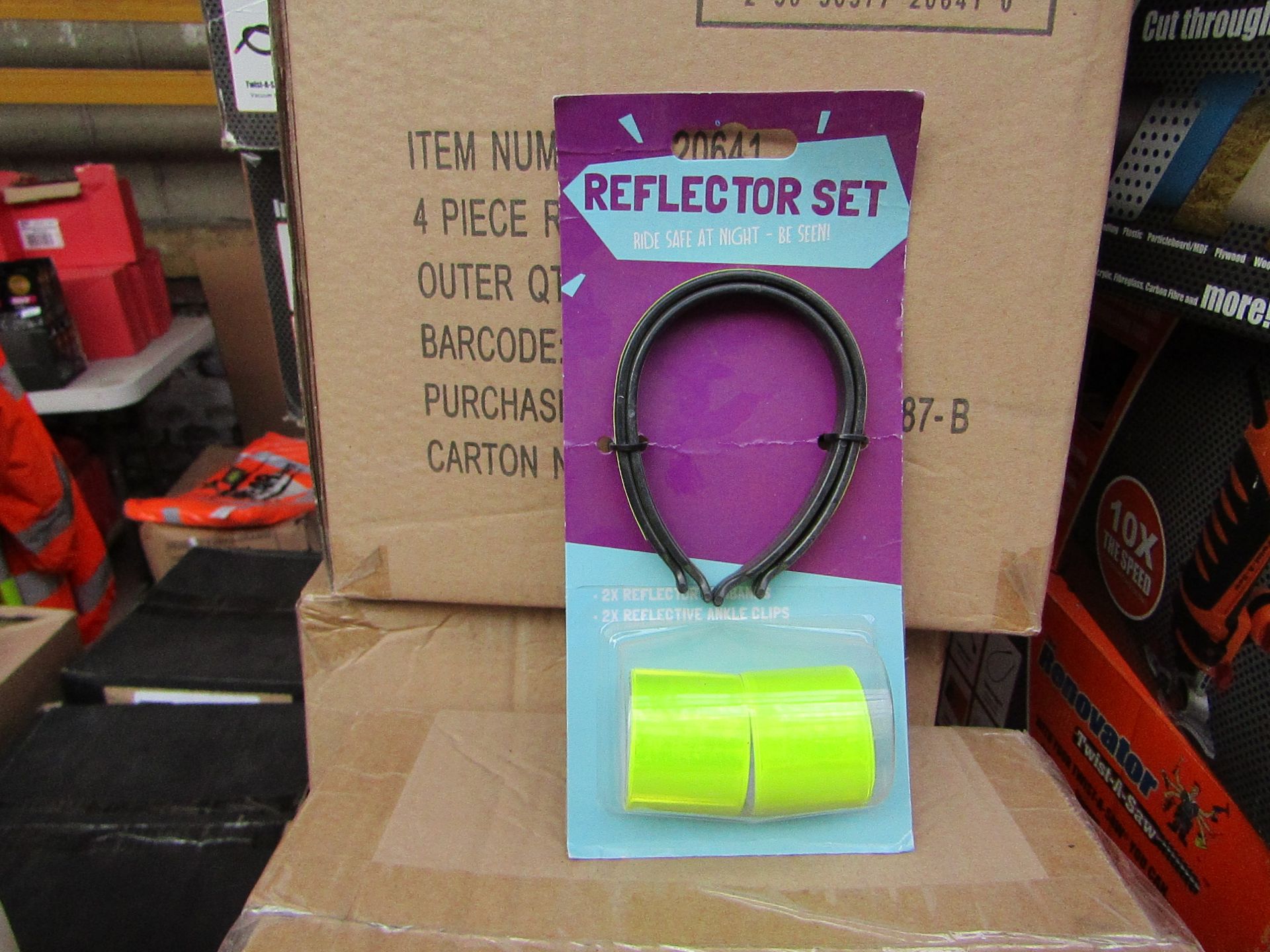 Box of 6x 4piece cycle reflector sets, new