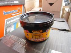 6x 600g tubs of Stanley Multi Purpose ready Mixed Interor and Exterior filler, new