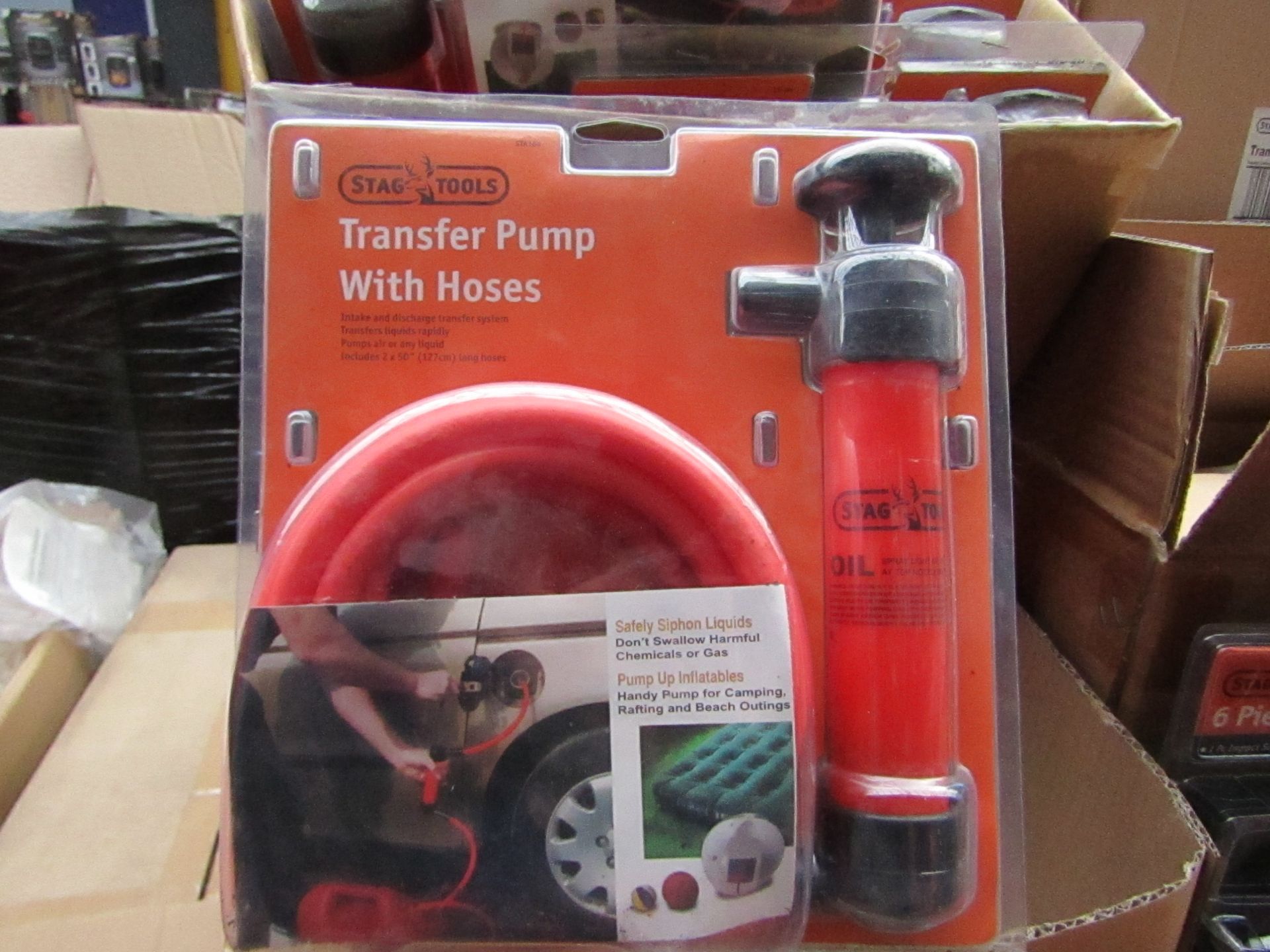 Stag Tools Transfer pump with hoses, unused, the packaging may be dirty