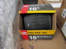 Box of 2x Bell 16" Kids Bike tyres, new and boxed