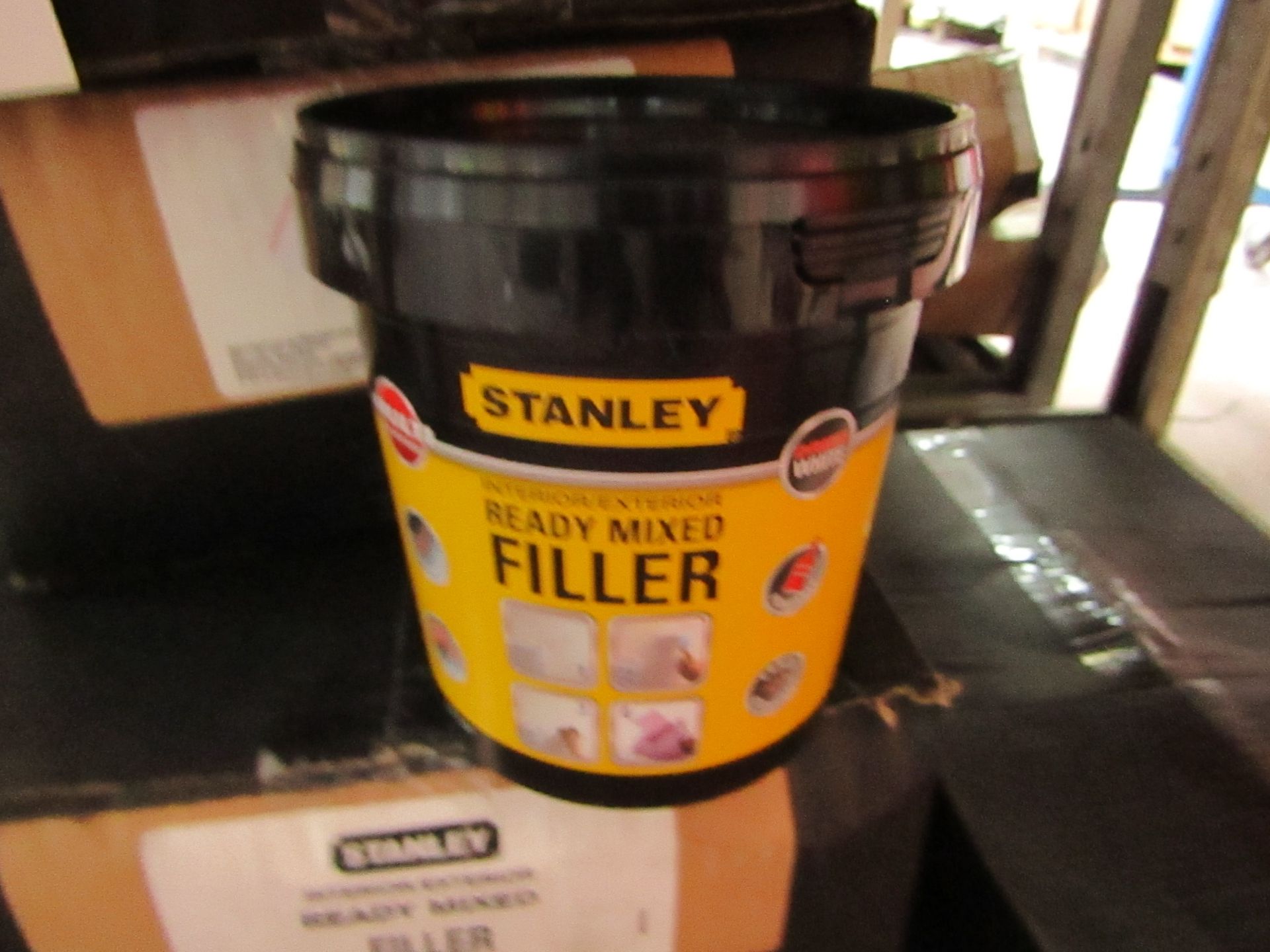 6x 1.2KG tubs of Stanley Multi Purpose ready Mixed Interor and Exterior filler, new