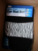 Full Set of Zebra Print car mats, new